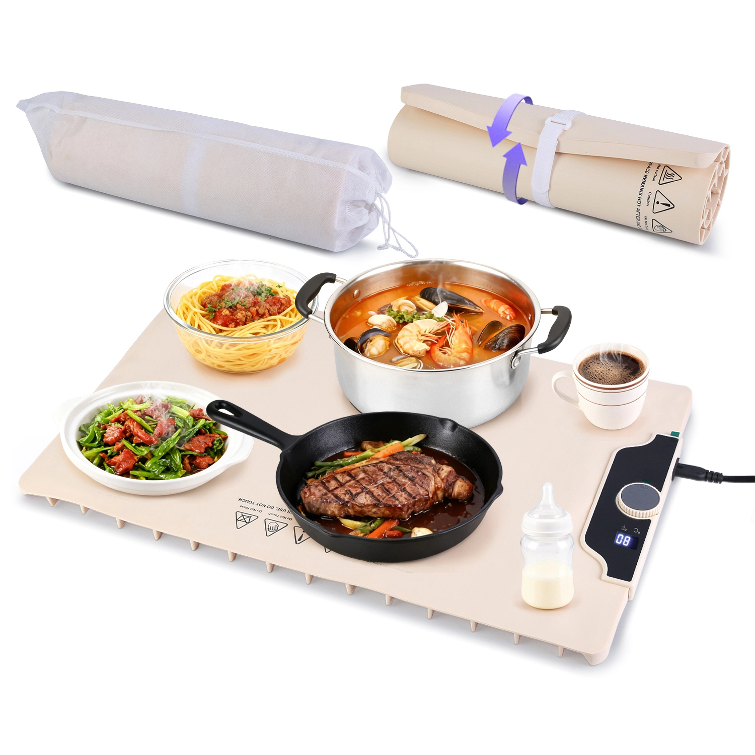 GBruno Silicone Food Warming Mat With Timer