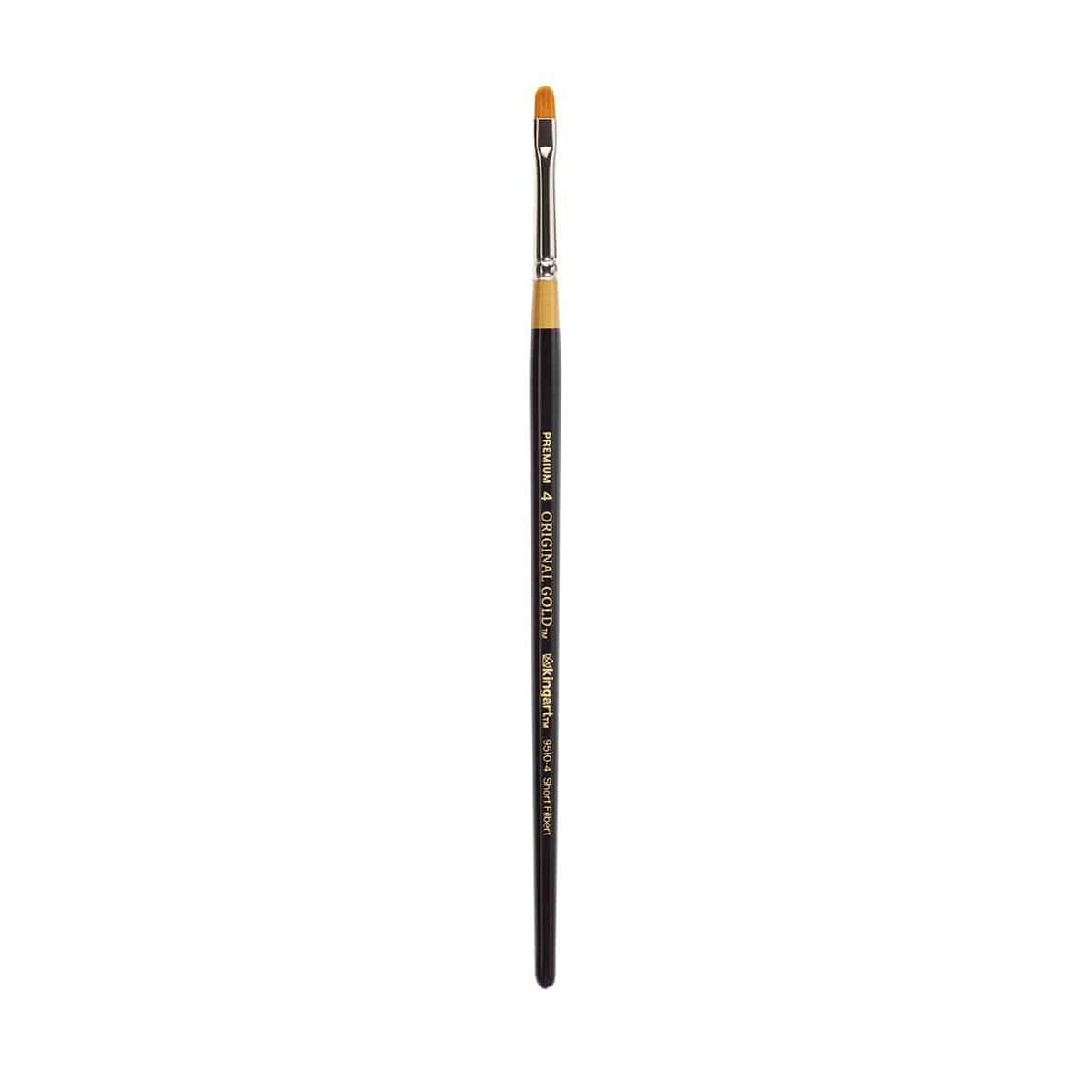 KINGART Original Gold® 9510 Short Filbert Golden Taklon Brush
