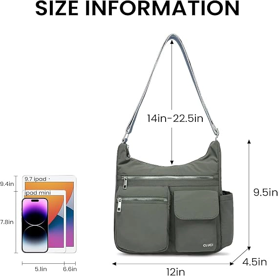 Cluci Women's Adjustable Shoulder Strap Crossbody Bag