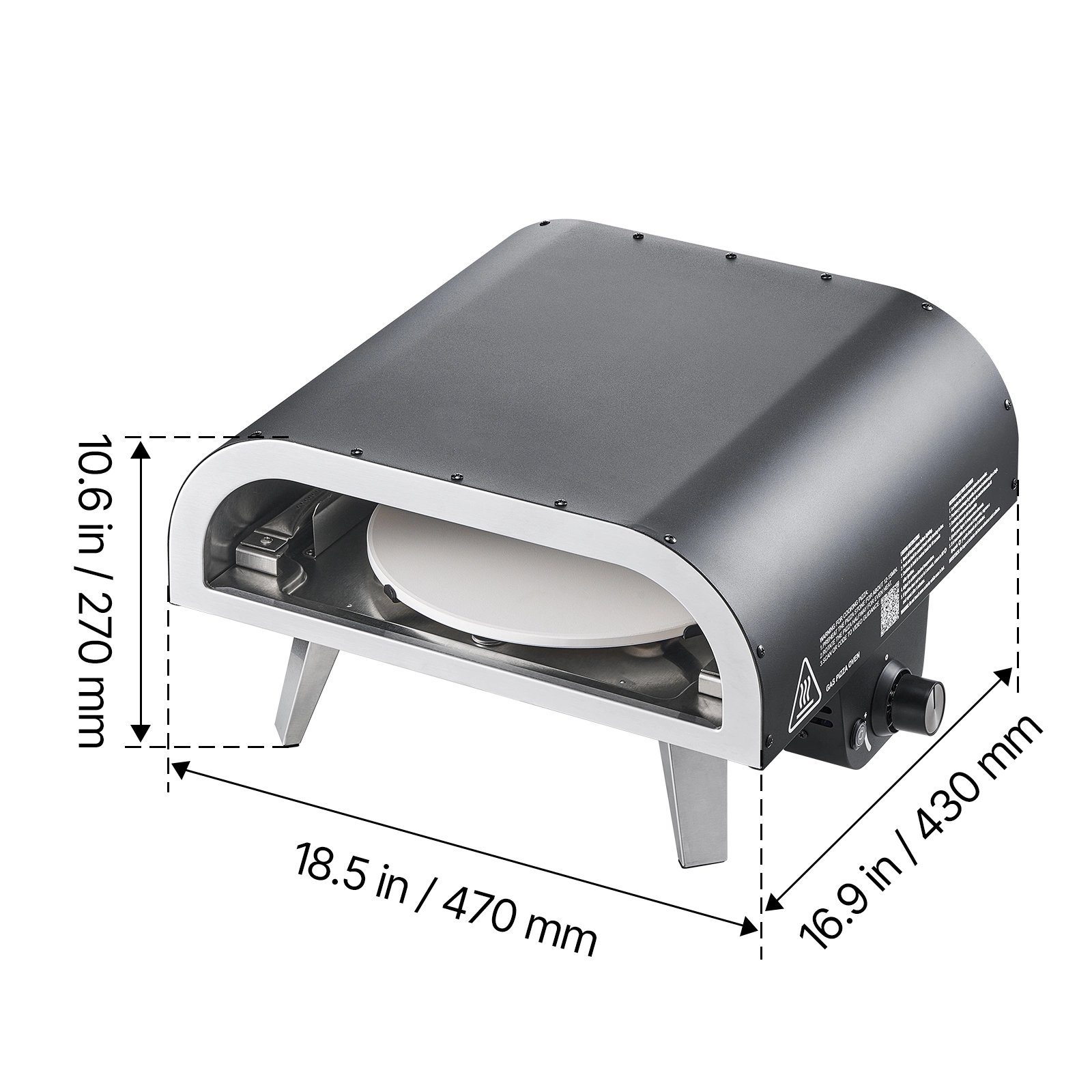 HONGGE Outdoor Pizza Oven, Propane Gas Pizza Maker, Portable Pizza-Cooker with Thickened Pizza-Stone, Carry Bag