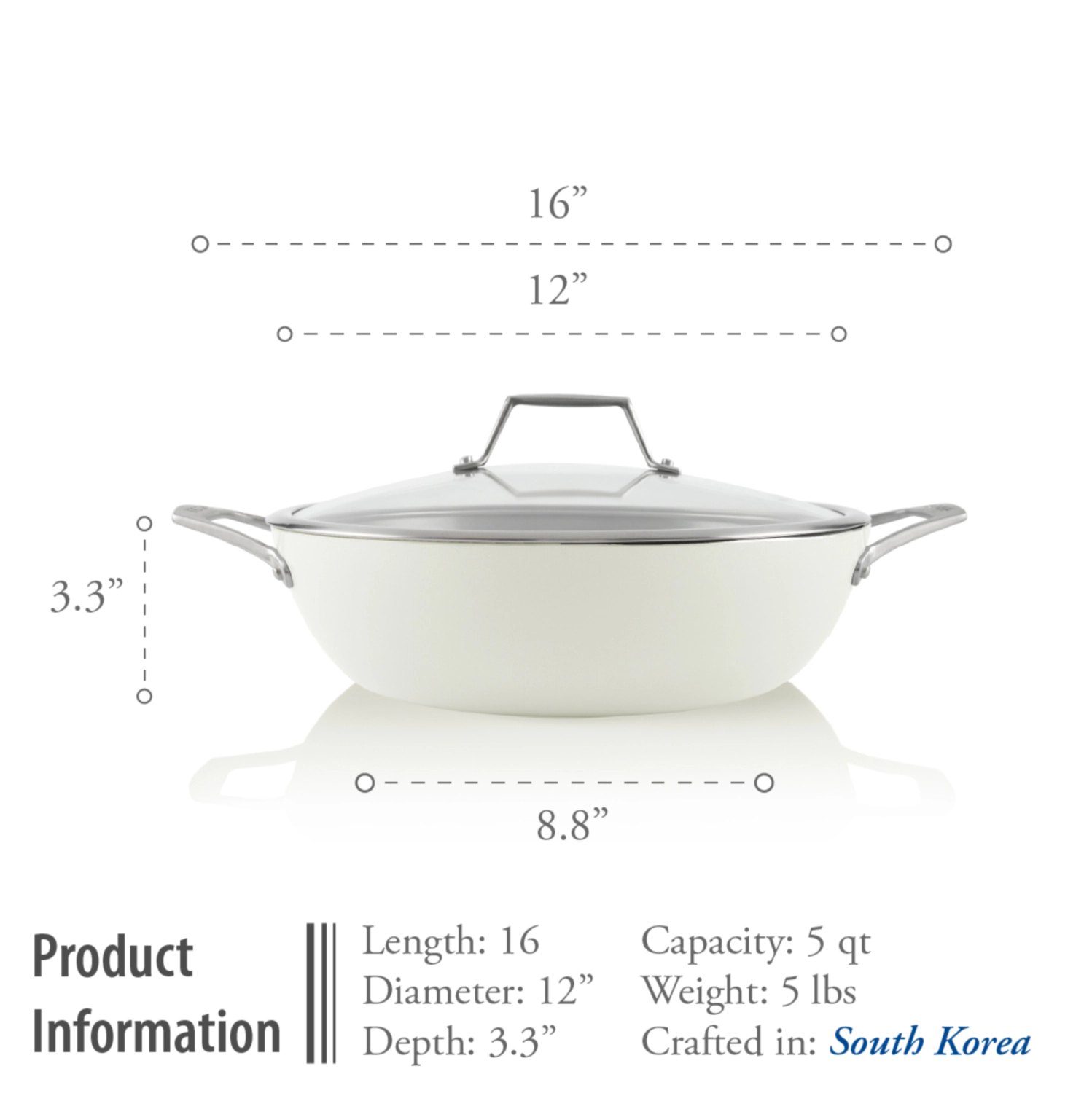 TECHEF ValenCera - 5qt Ceramic Nonstick Chef Pan