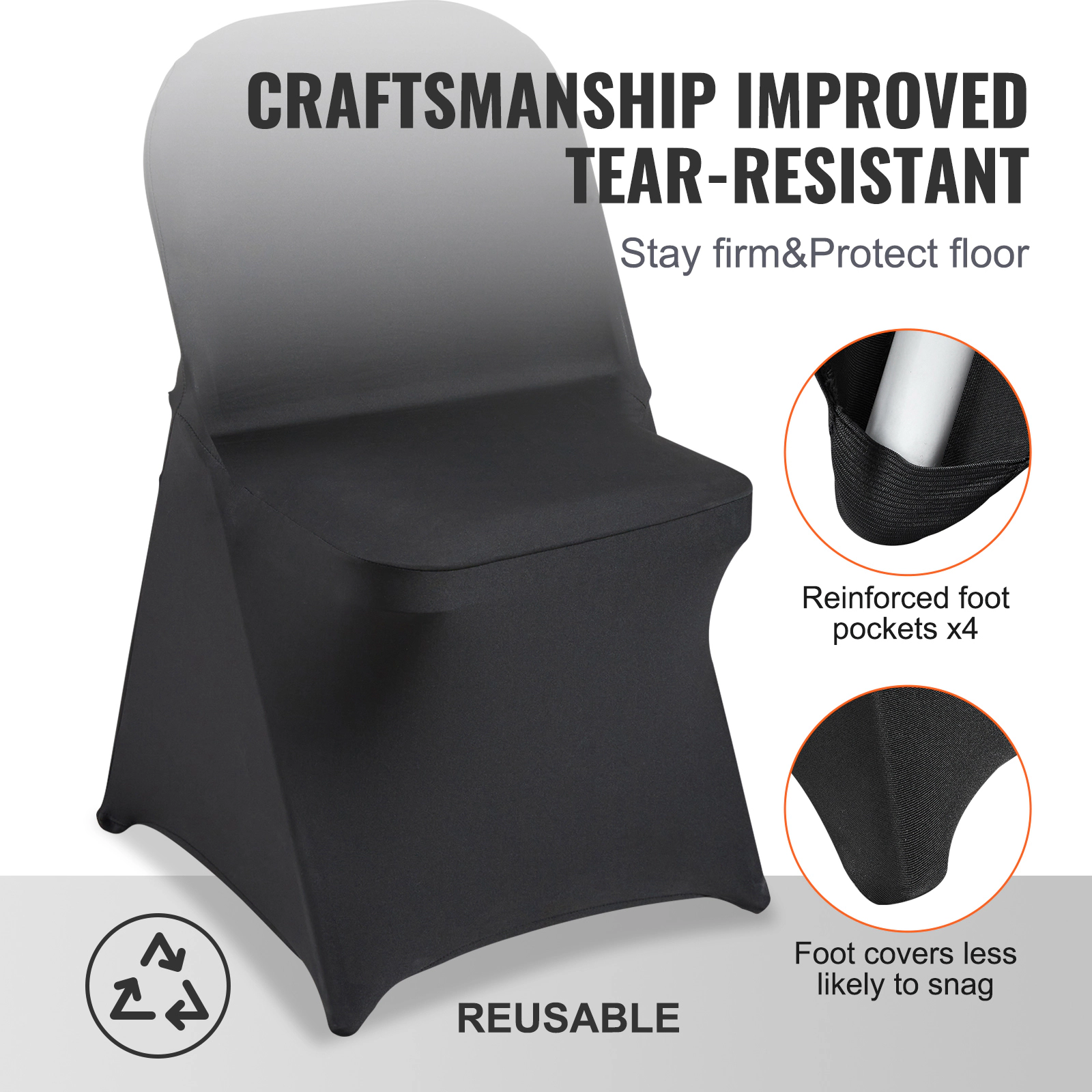HONGGE Stretch Spandex Chair Covers, Slipcovers for Wedding, Party, Dining and Banquet
