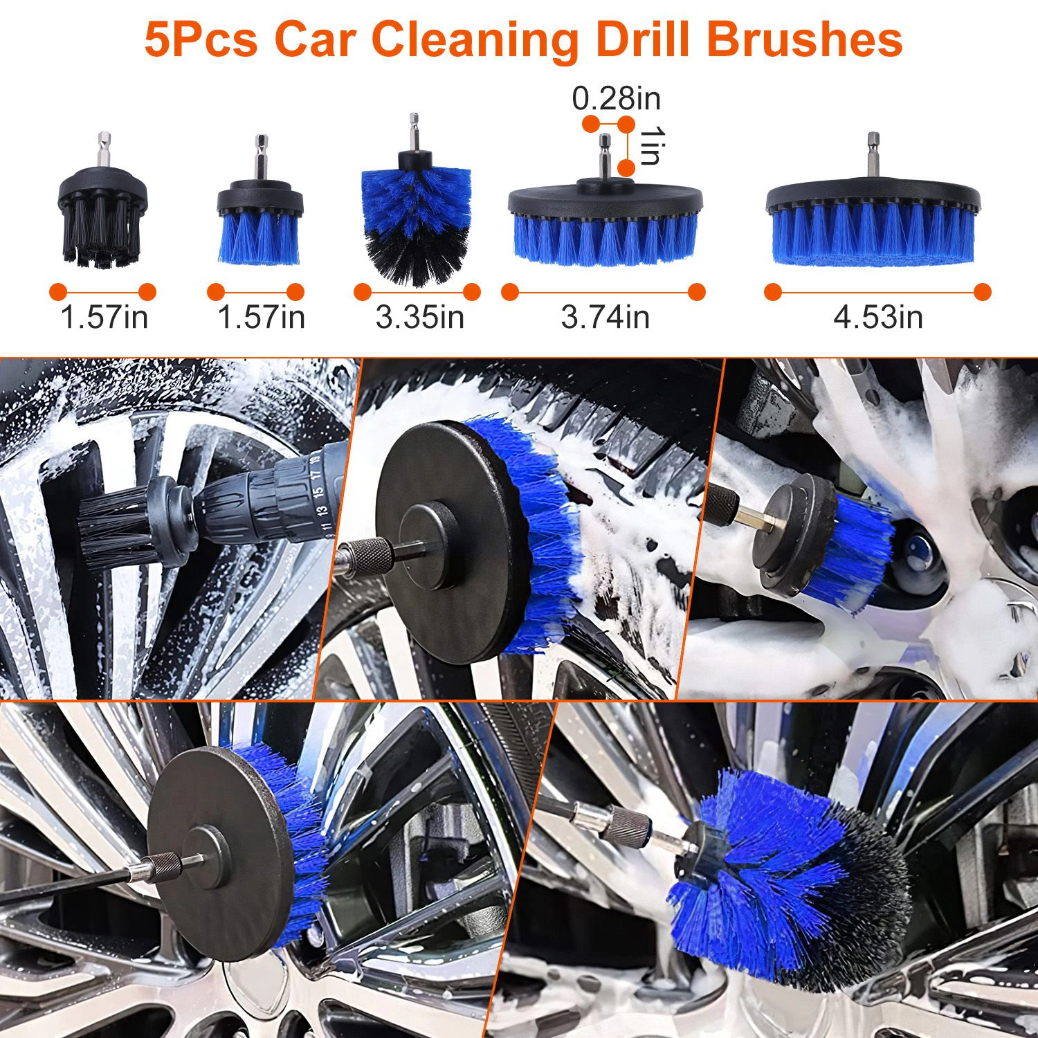 GBruno 26-Piece Drill Brush Car Detailing Kit