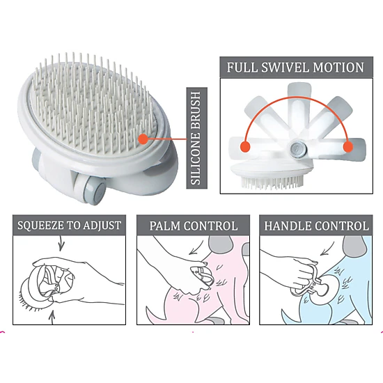 Pet Life ® 'Gyrater' Swivel Travel Soft Grooming Pet Pin Brush, Color ...