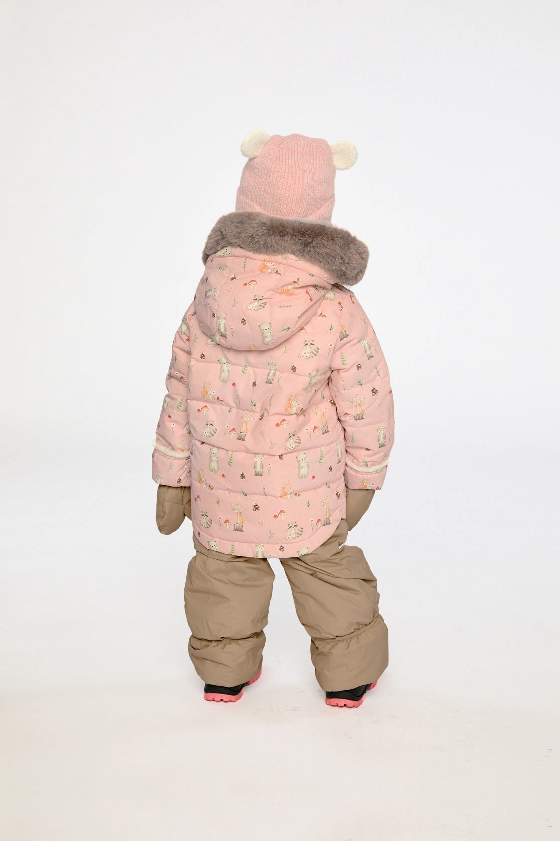 Deux par Girls Animal Print Two Piece Snowsuit with Hooded Coat and Snow Pants