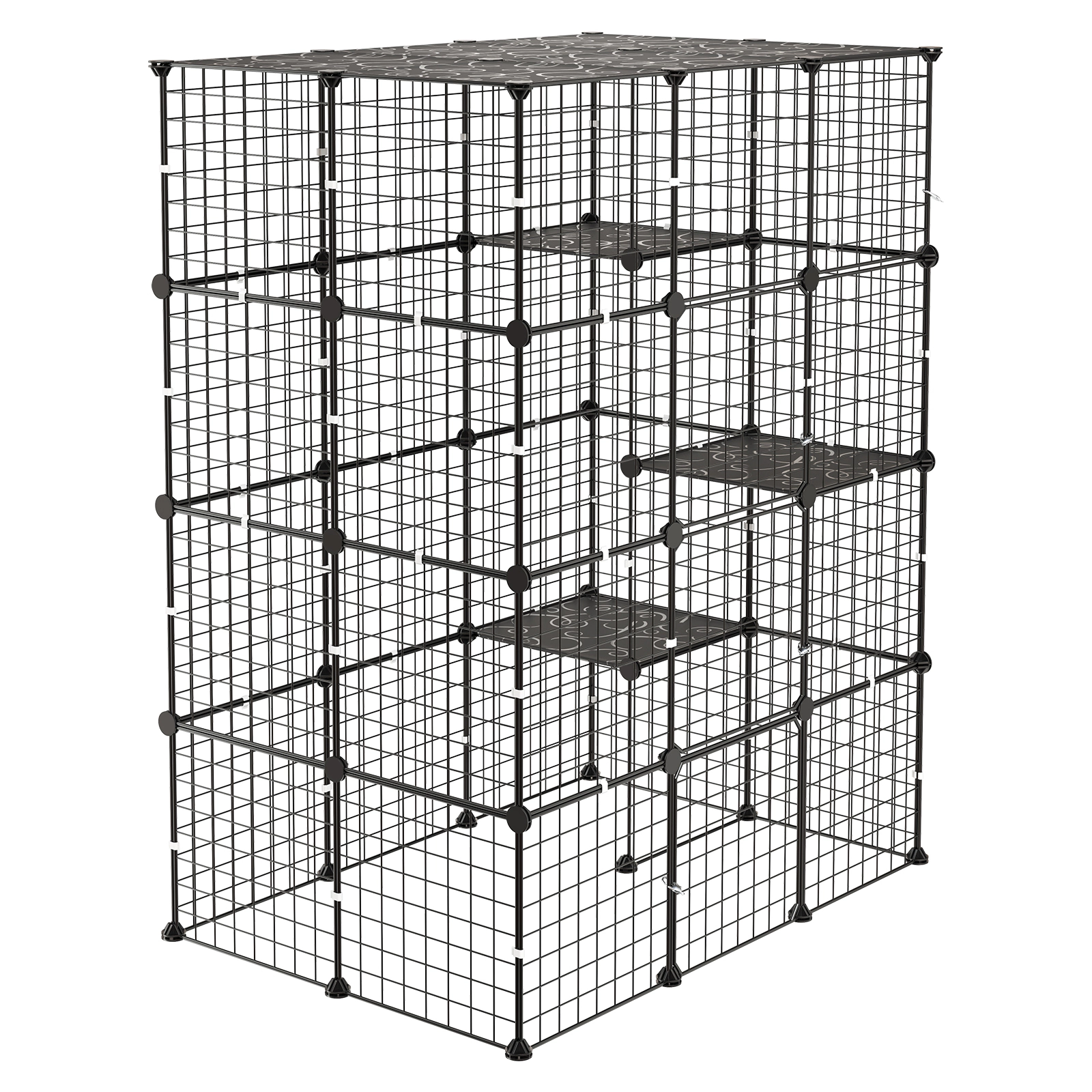HONGGE Cat Cage Large DIY Cat Playpen Indoor Enclosure Detachable Metal Wire Kennel Crate with Exercise Place for Cats