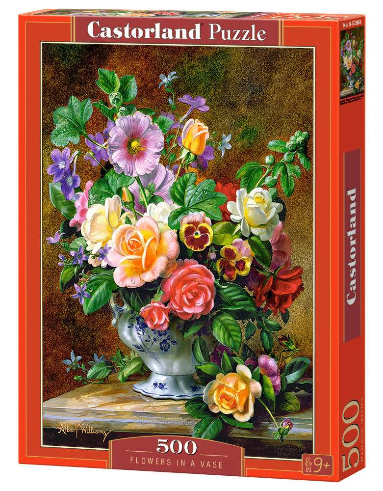 CASTORLAND 500 Piece Jigsaw Puzzle, Flowers in a Vase, Flower and plants Puzzle, Albert Williams, Painting, B-52868
