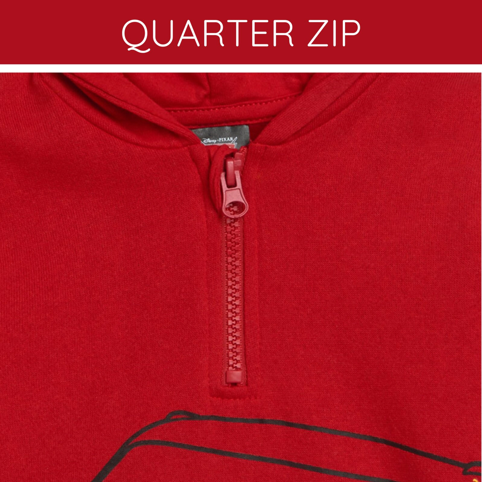 Disney Boys' Fleece Quarter-Zip Hooded Sweatshirt
