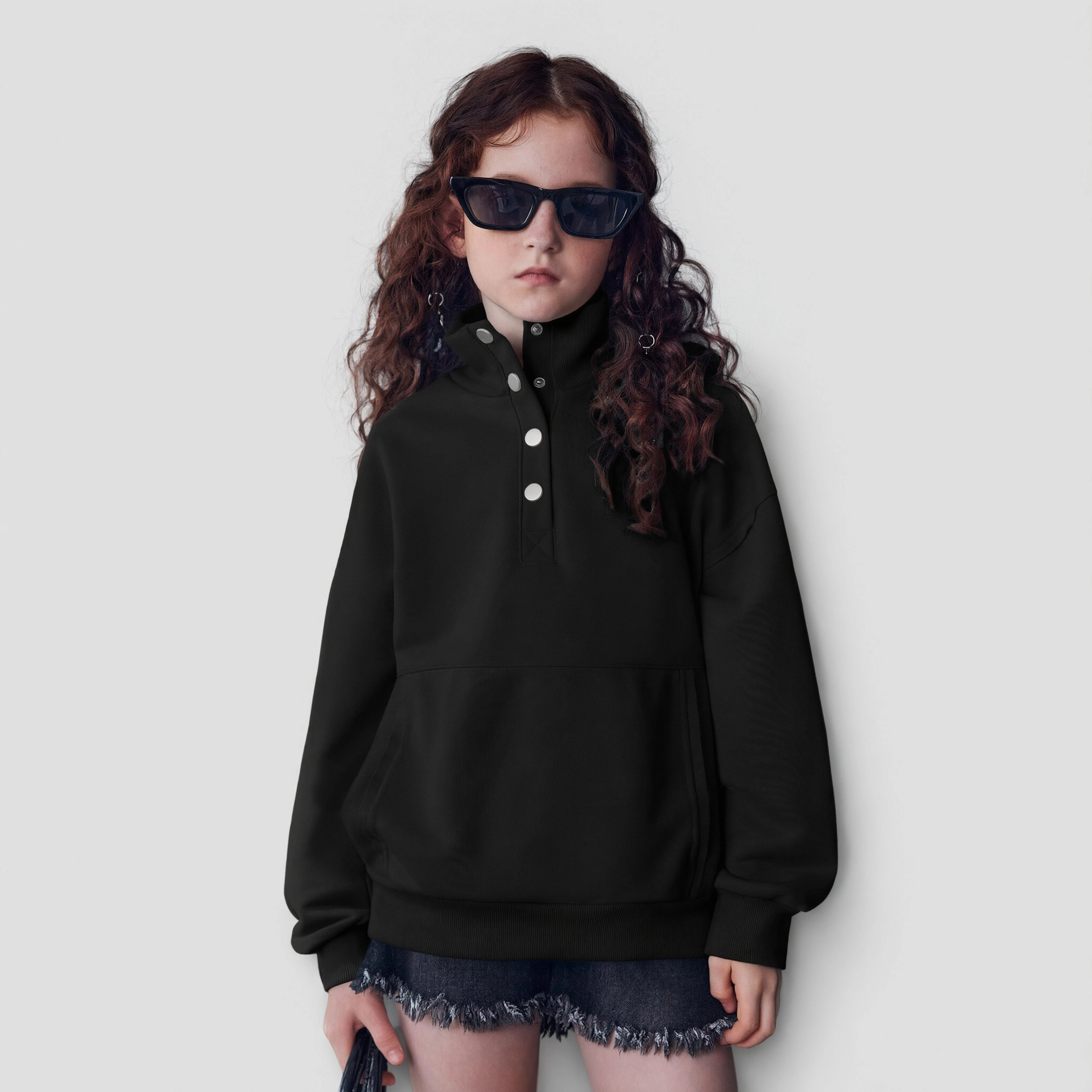 Arshiner Girls Sweatshirt Casual Lightweight Pullover Sweatshirts Long Sleeve Button Tops Fall