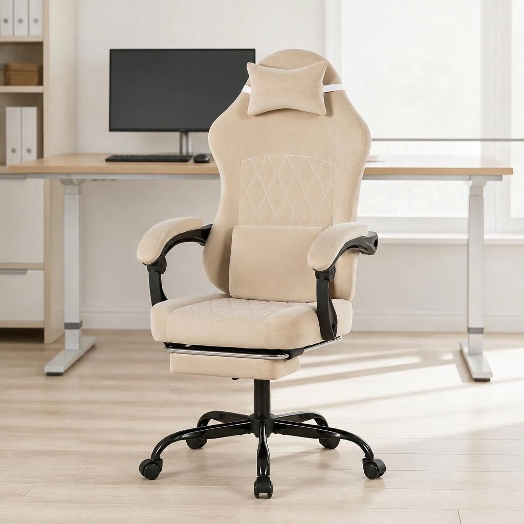 GOODSILO Upholstered Velvet Adjustable Height Task Office Chair