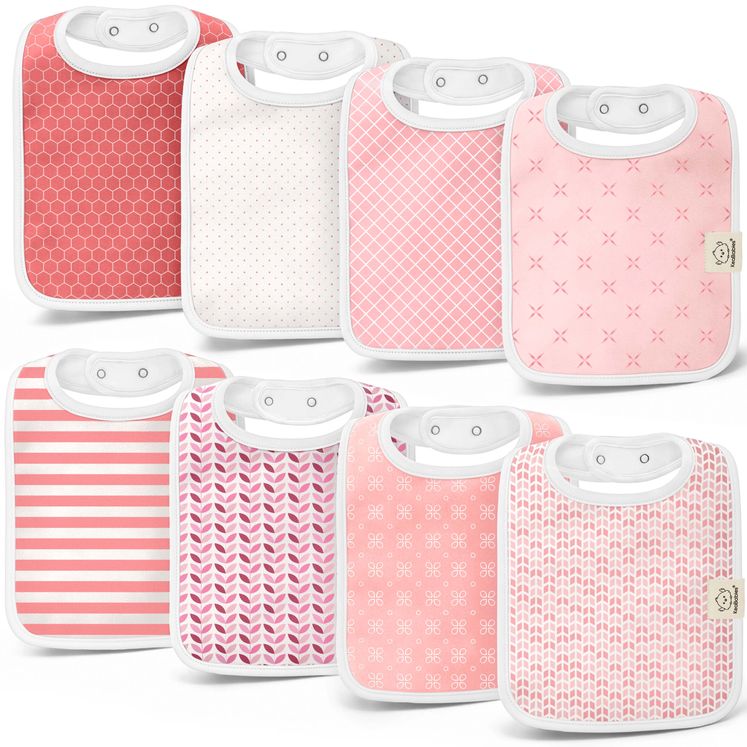 KeaBabies 8-Pack Coast Drool Bibs