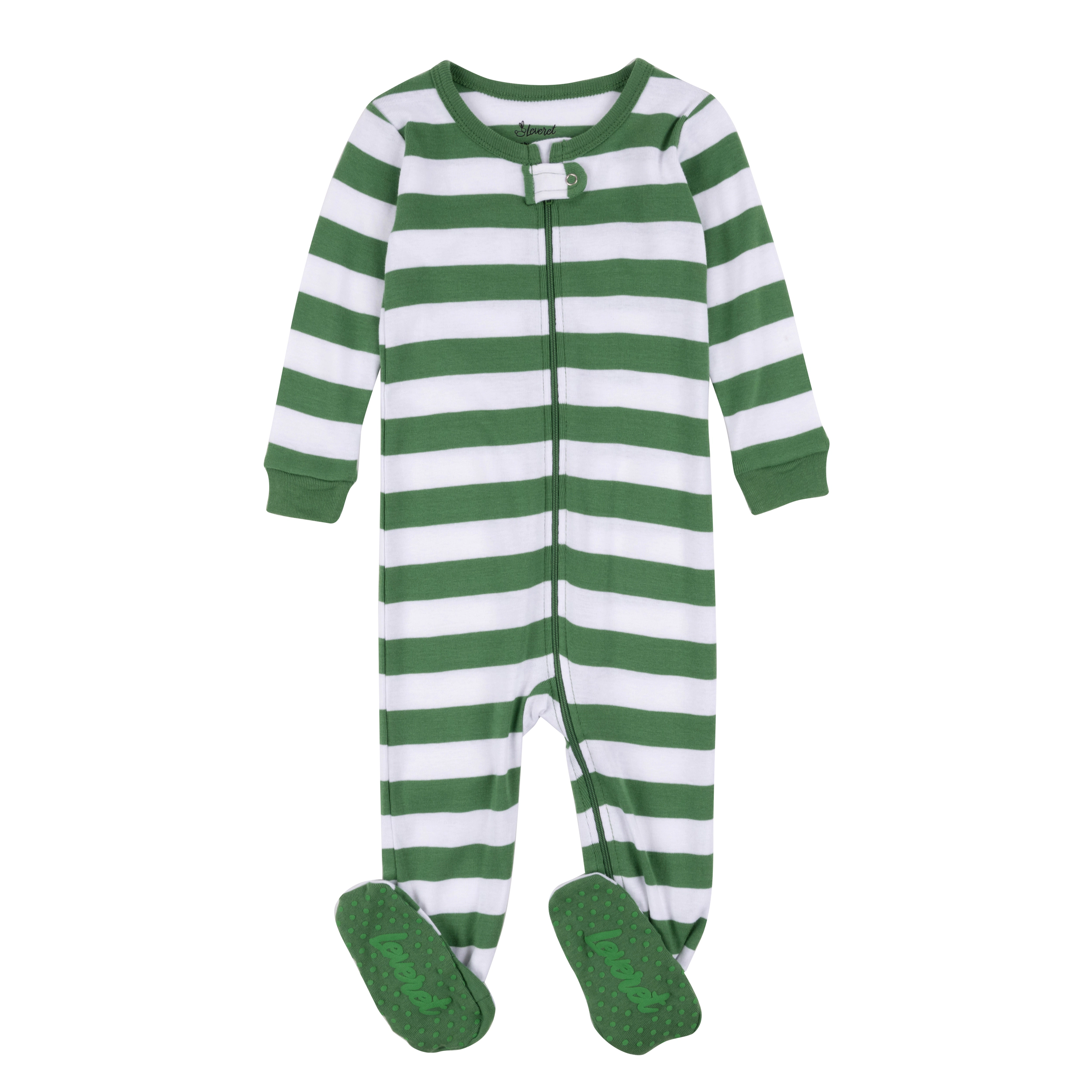 Leveret Baby/Toddler Christmas Holiday Striped Cotton Footed Pajamas