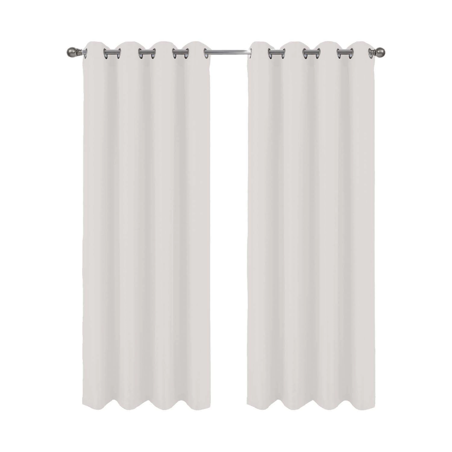 RT Designer Collection Cindy Textured 2 Pack Grommet Curtain Panel 36" x 84" White