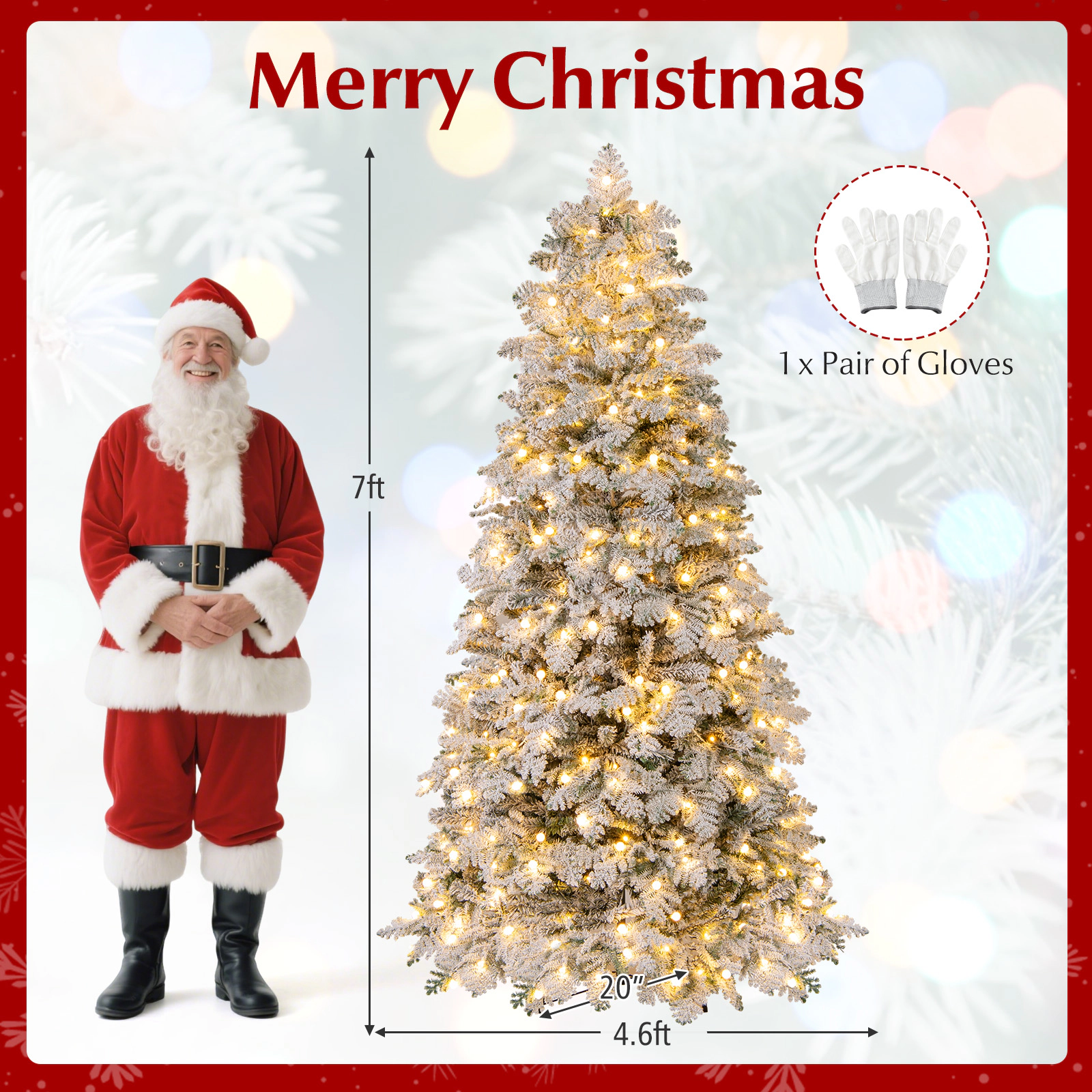 SlickBlue Pre-Lit Christmas Tree with 8 Lighting Modes & LEDs