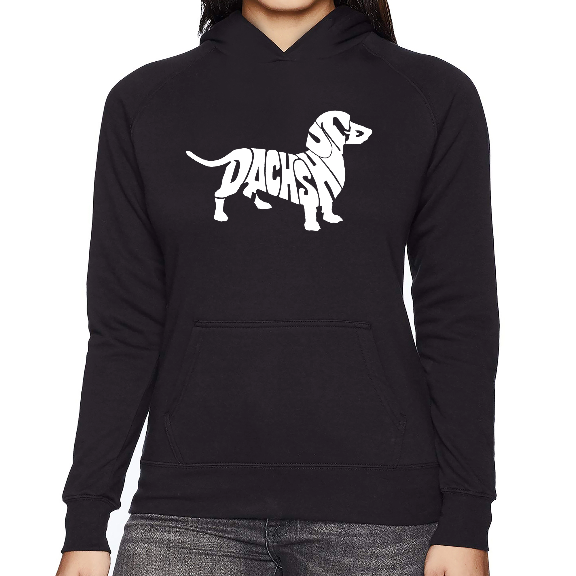 LA Pop Art Dachshund - Women's Word Hooded Sweatshirt