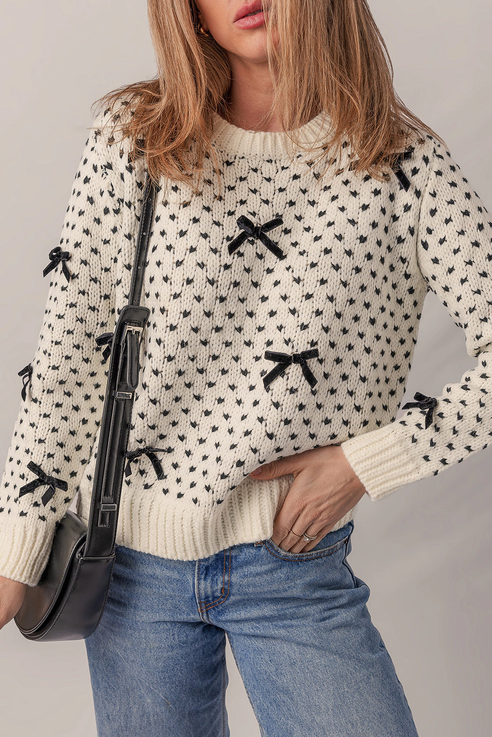 Threaded Pear Women's Scarlett Contrast Ribbed Edge Sweater
