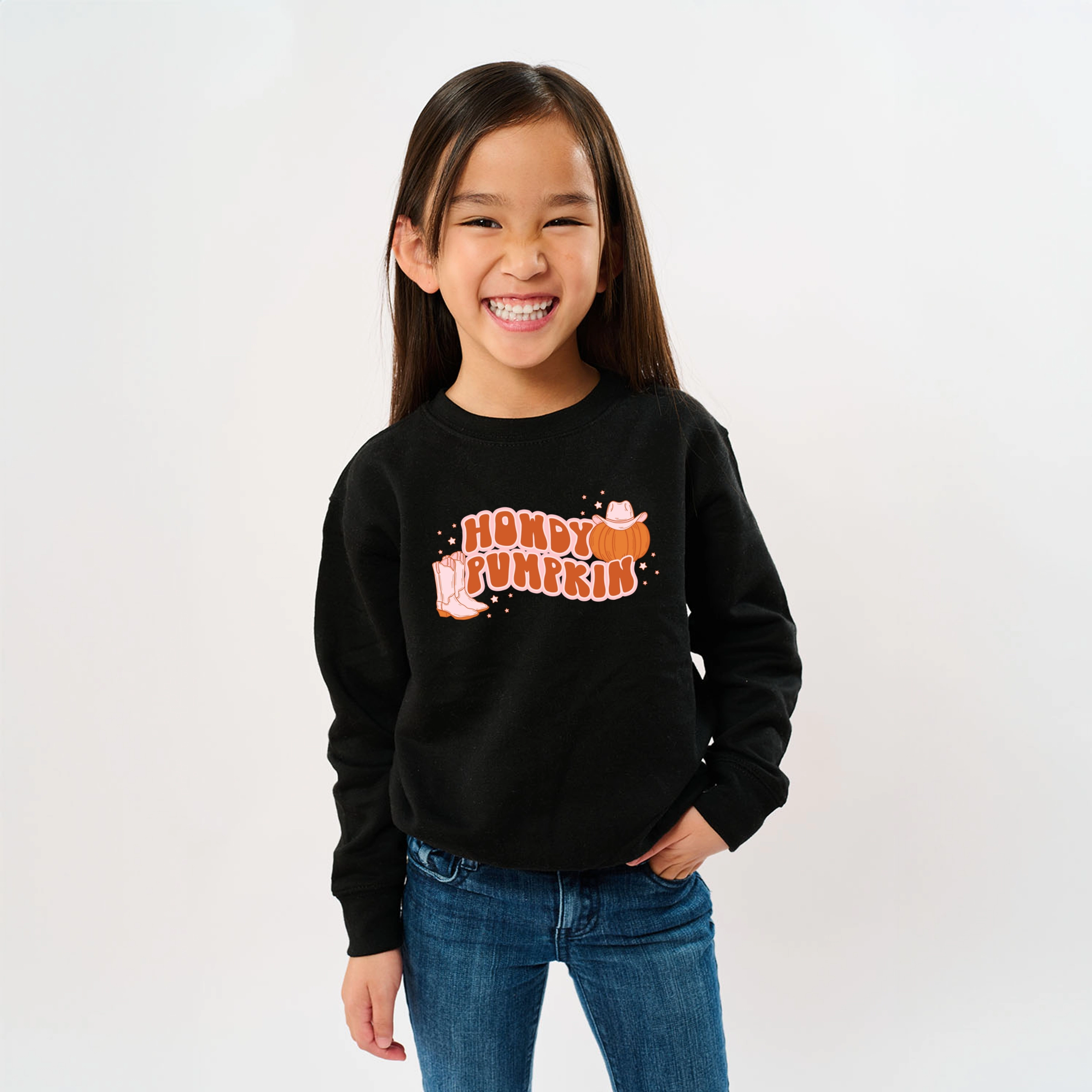 The Juniper Shop - Youth Graphic Sweatshirt Howdy Pumpkin Boots