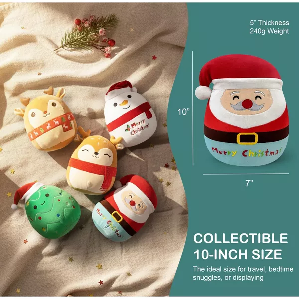 Sperric Christmas Santa Claus Plush Toy Soft Stuffed Animal, 10" Cute Holiday Plushie Gift for Kids, Babies Holiday Gift