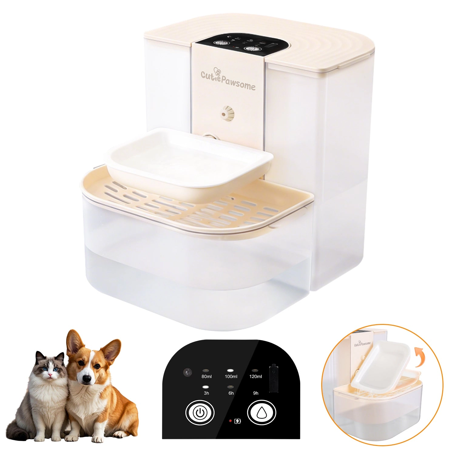 GBruno Smart Rechargeable Pet Water Fountain 4.5L