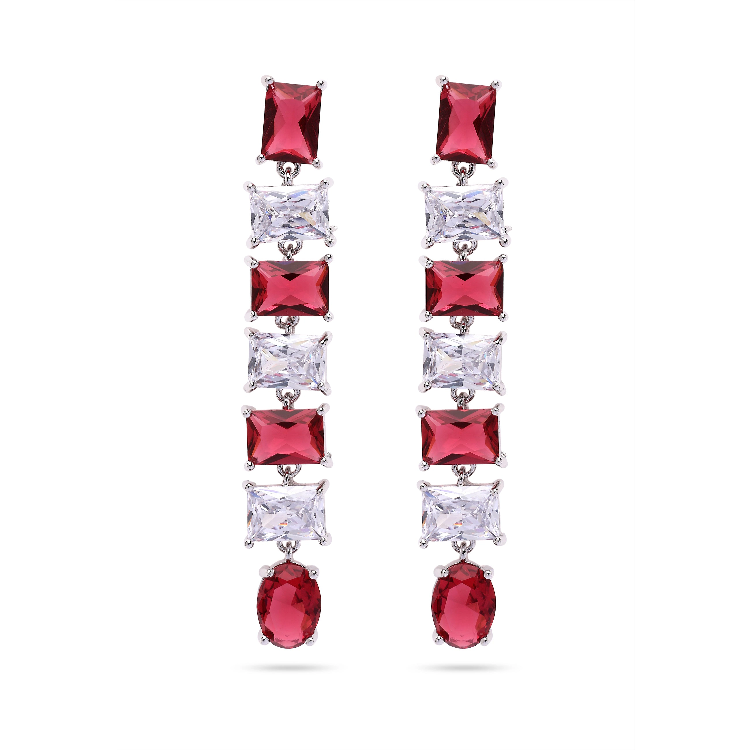 AGP PARIS Womens Hot Red Square Drop Earrings
