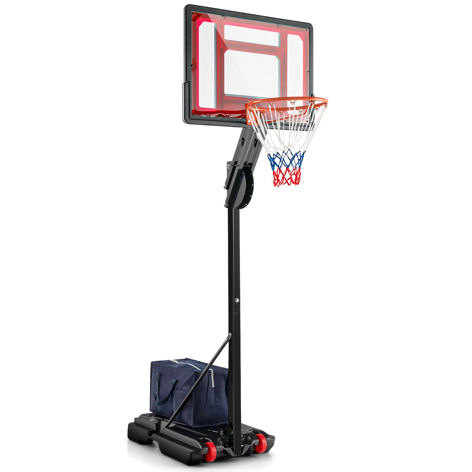 SUGIFT 5-ft to 10-ft Height Adjustable Basketball Hoop with Shatterproof Backboard and Fillable Base