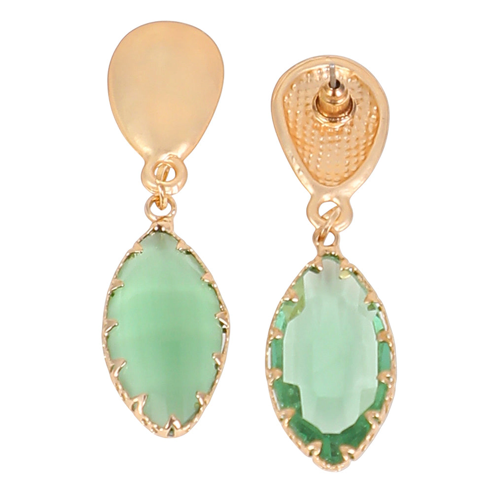 SOHI Women's The Marquise-Gleam Drop Earrings - Kelly Green