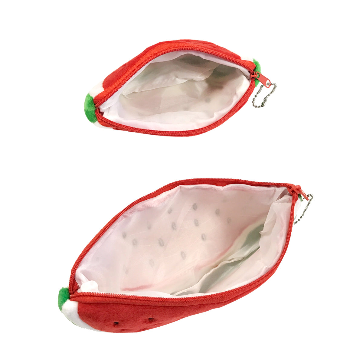 Wrapables Plush Fruit Pencil Pouch (Set of 2), Red Watermelon Coin Purse Pouches