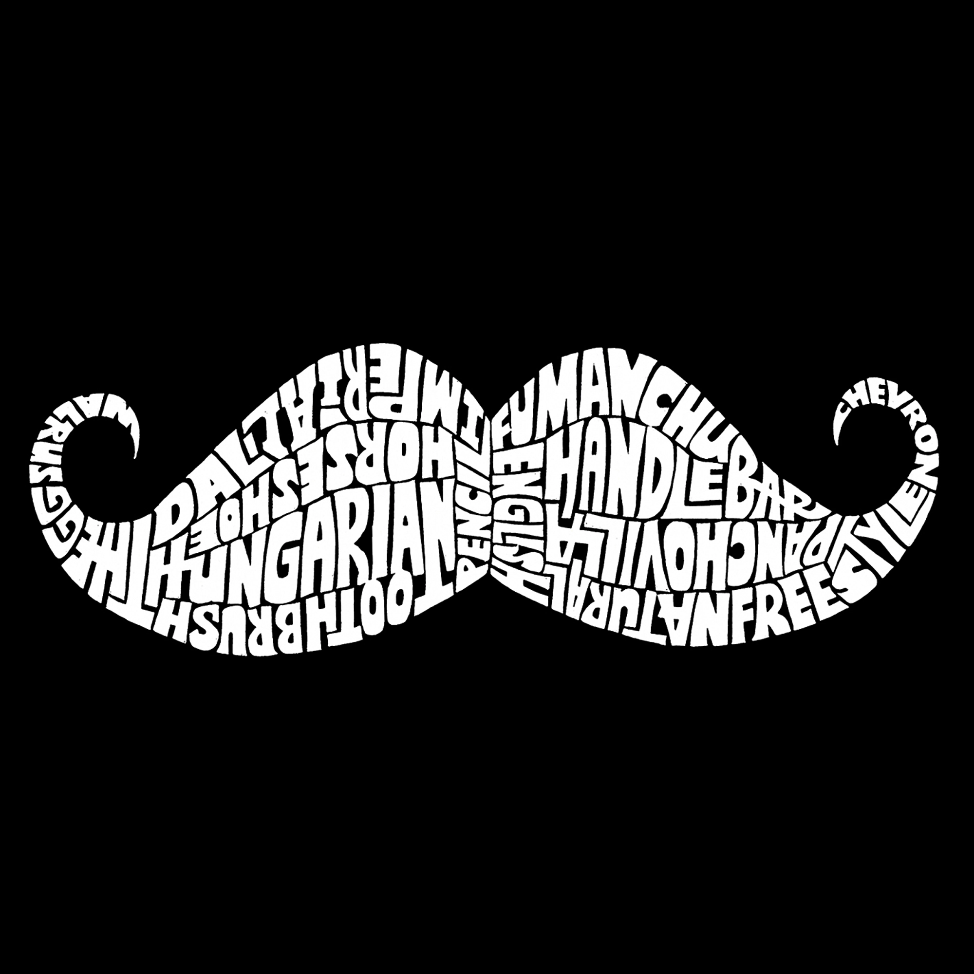 LA Pop Art Men's Word T-Shirt - Mustache