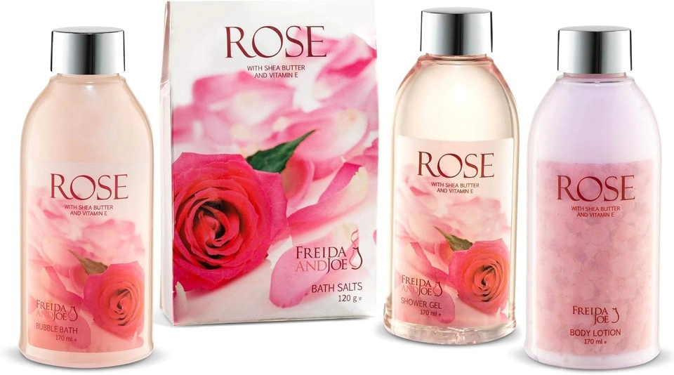 Freida and Joe WomensPink Rose Bath & Body Gift Set
