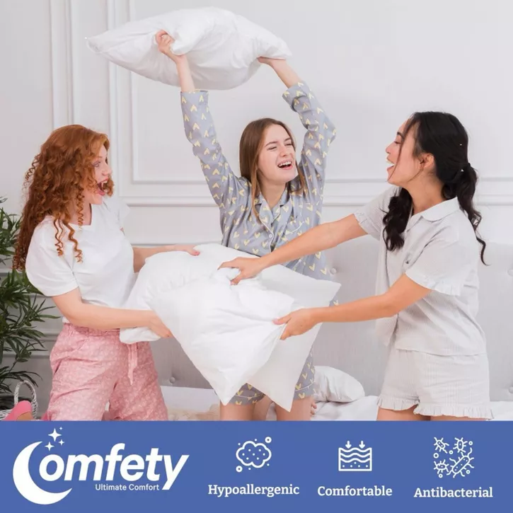 Comfety Waterproof Pillow Protectors, 2 Piece, Zippered Hypoallergenic and Breathable Pillow Covers