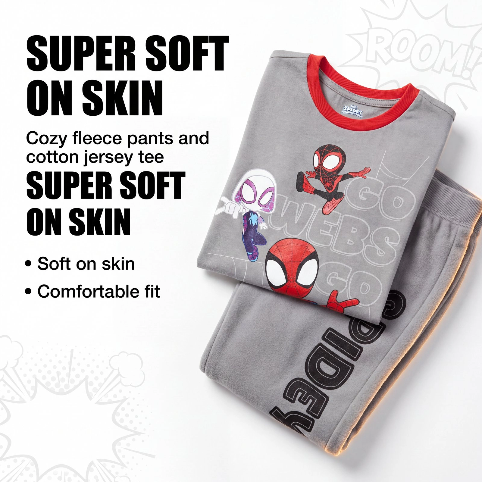 Marvel Spidey and His Amazing Friends Boys' 2-Piece T-Shirt Fleece Pants Set