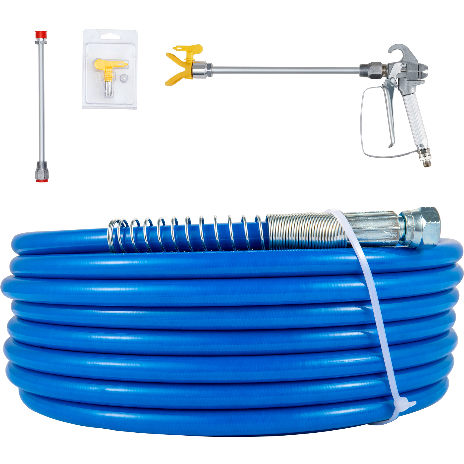 HONGGE Airless Paint Spray Hose Kit, 50 ft x 1/4-inch Fiber Hose, 3600 PSI with 8-inch Extension Rod