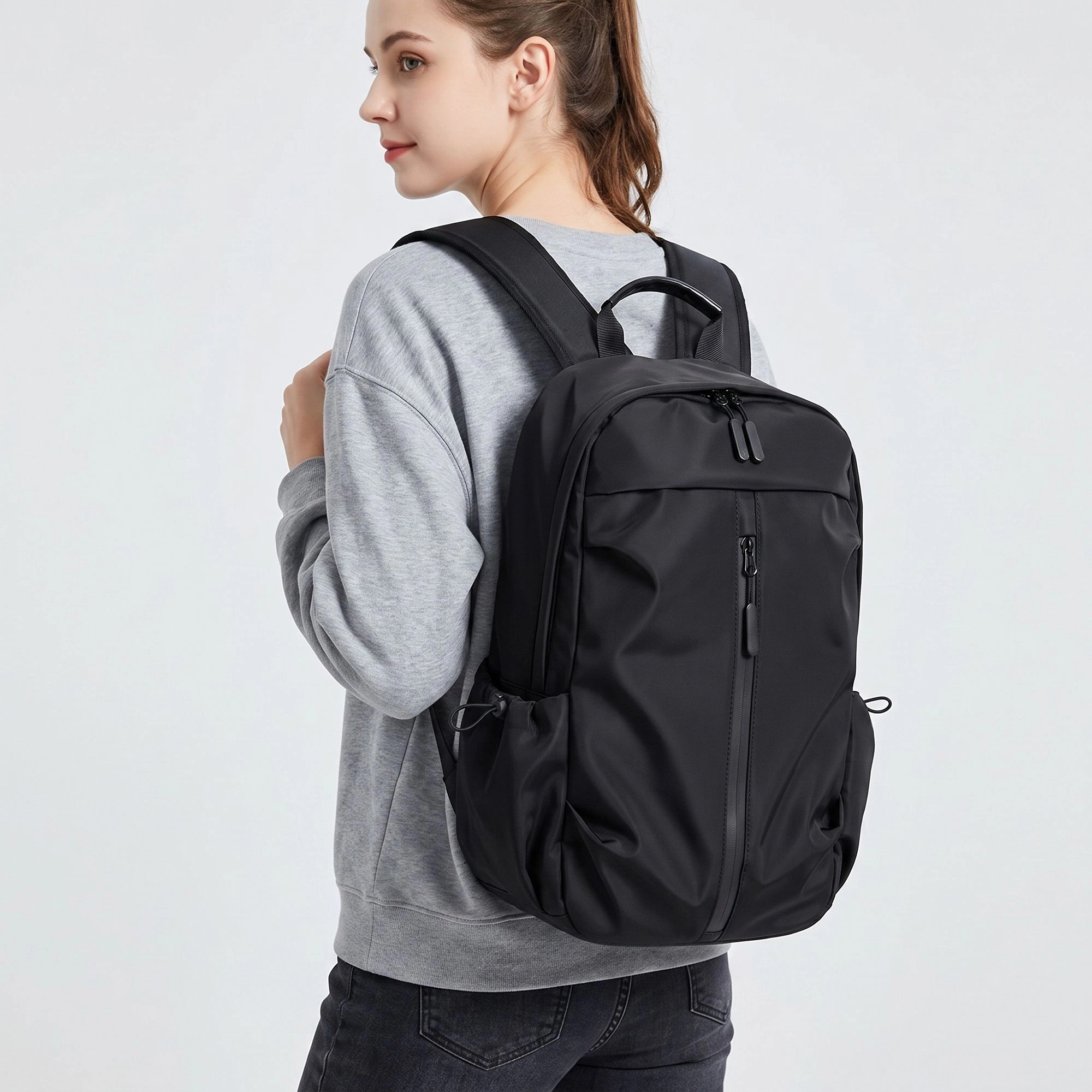 Alilang Women's Multi-Pocket Commuter Travel Backpack with Padded Straps and Side Pockets