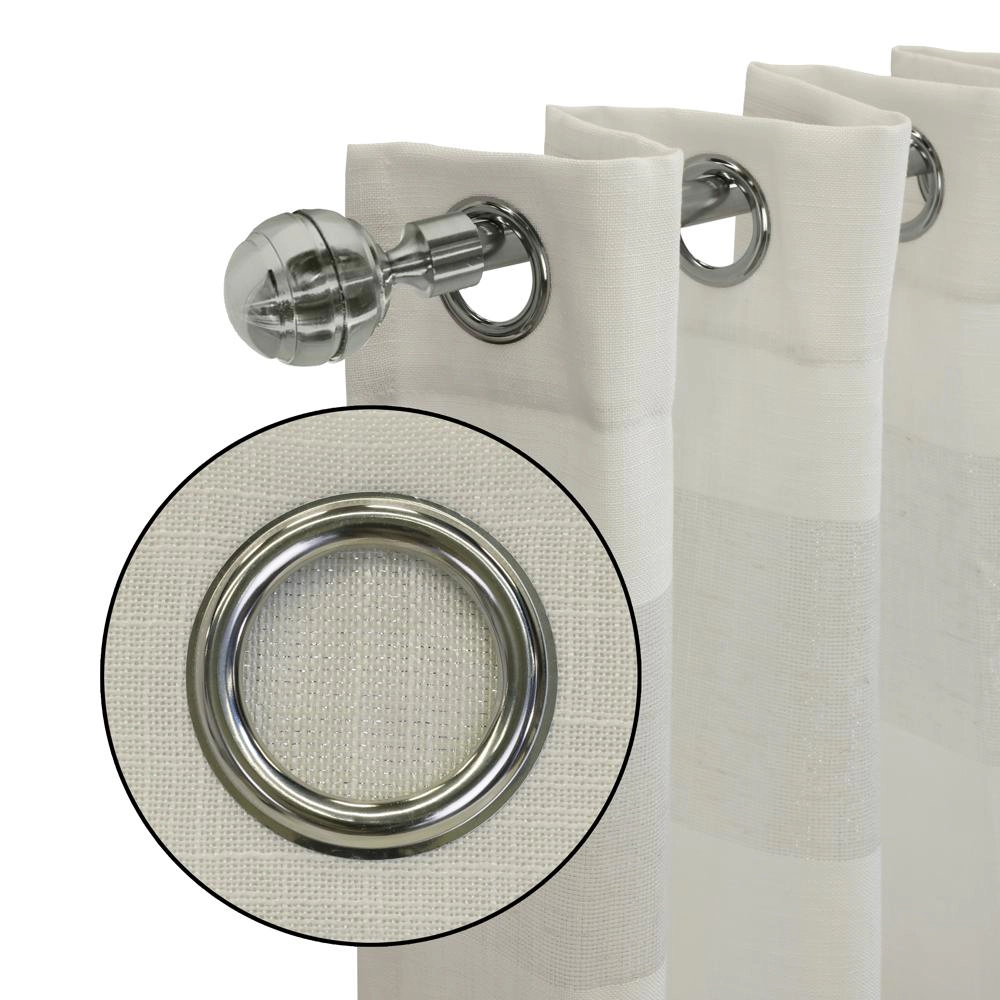 Habitat Paraiso Eclectic Smooth Textured Brighten Space Sheer Panel Grommet Curtain Panel 52" x 84" Ivory