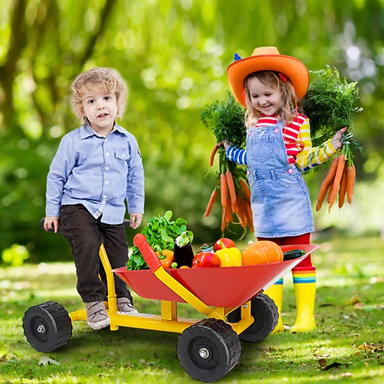 Costway Heavy Duty Kids Ride-on Sand Dumper Front Tipping w 4 Wheels Sand Toy Gift