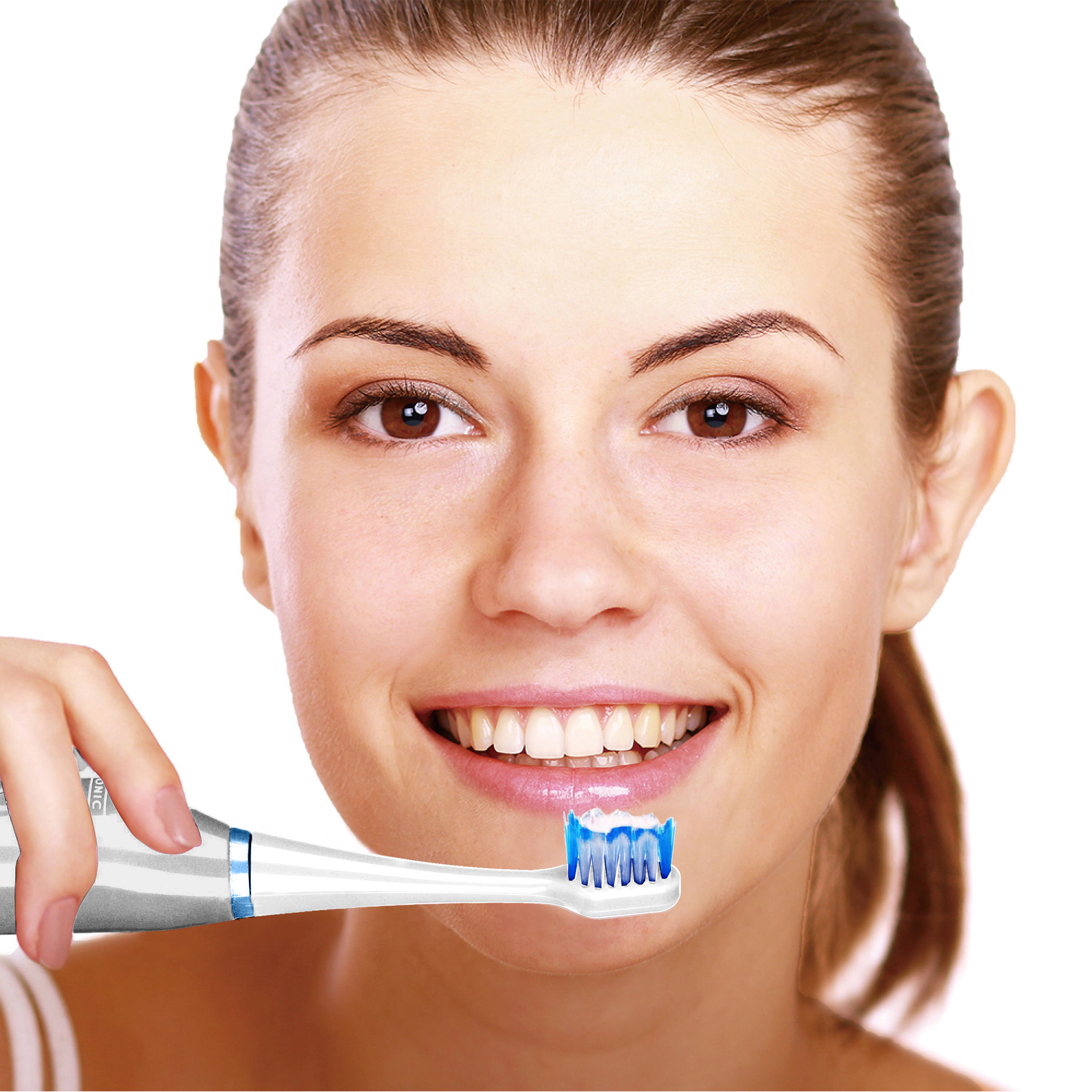 Pursonic Unisex Rechargeable Sonic Toothbrush and Rechargeable Water Flosser with 12 Brush Heads