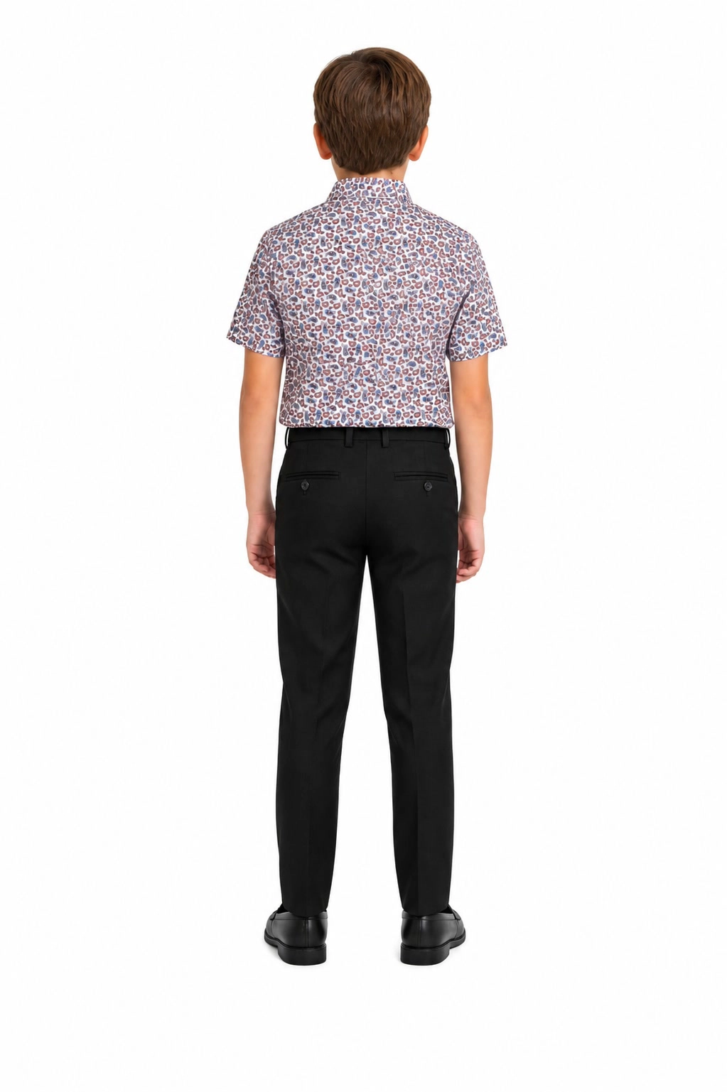 Elie Balleh Boys Slim Fit Paisley Short Sleeve Shirt