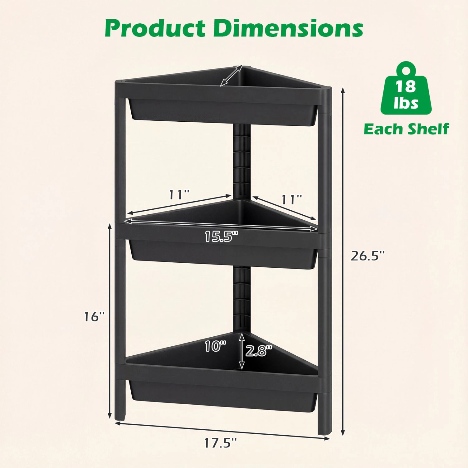 SlickBlue Set of 2 Corner Shower Shelf 3 Tier Bathroom Storage Rack Organizer