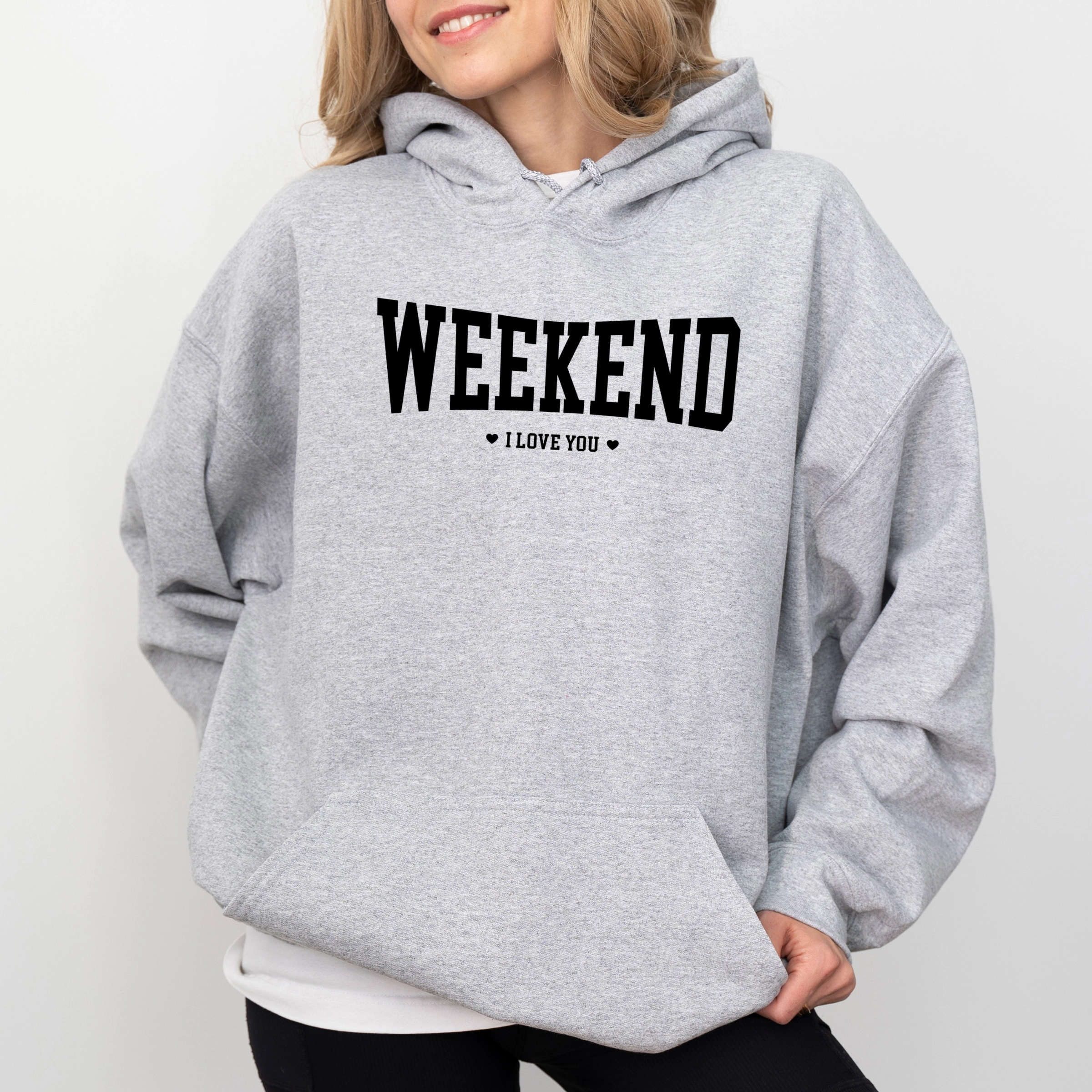 Simply Sage Market - Women's Graphic Hoodie Weekend I love You Heart
