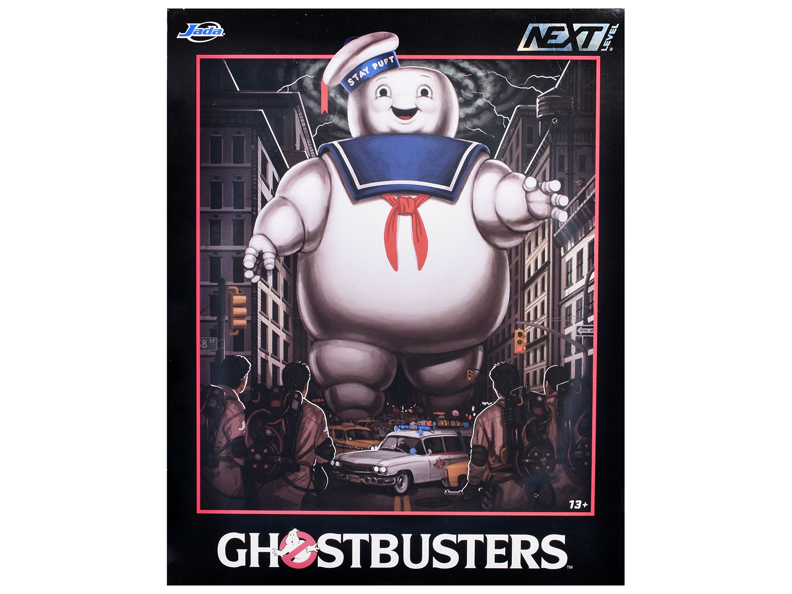 Jada "Ghostbusters" 6" Stay Puft Marshmallow Man Figure with Nano Ecto-1 Car Diorama Set "Ghostbusters" (1984)