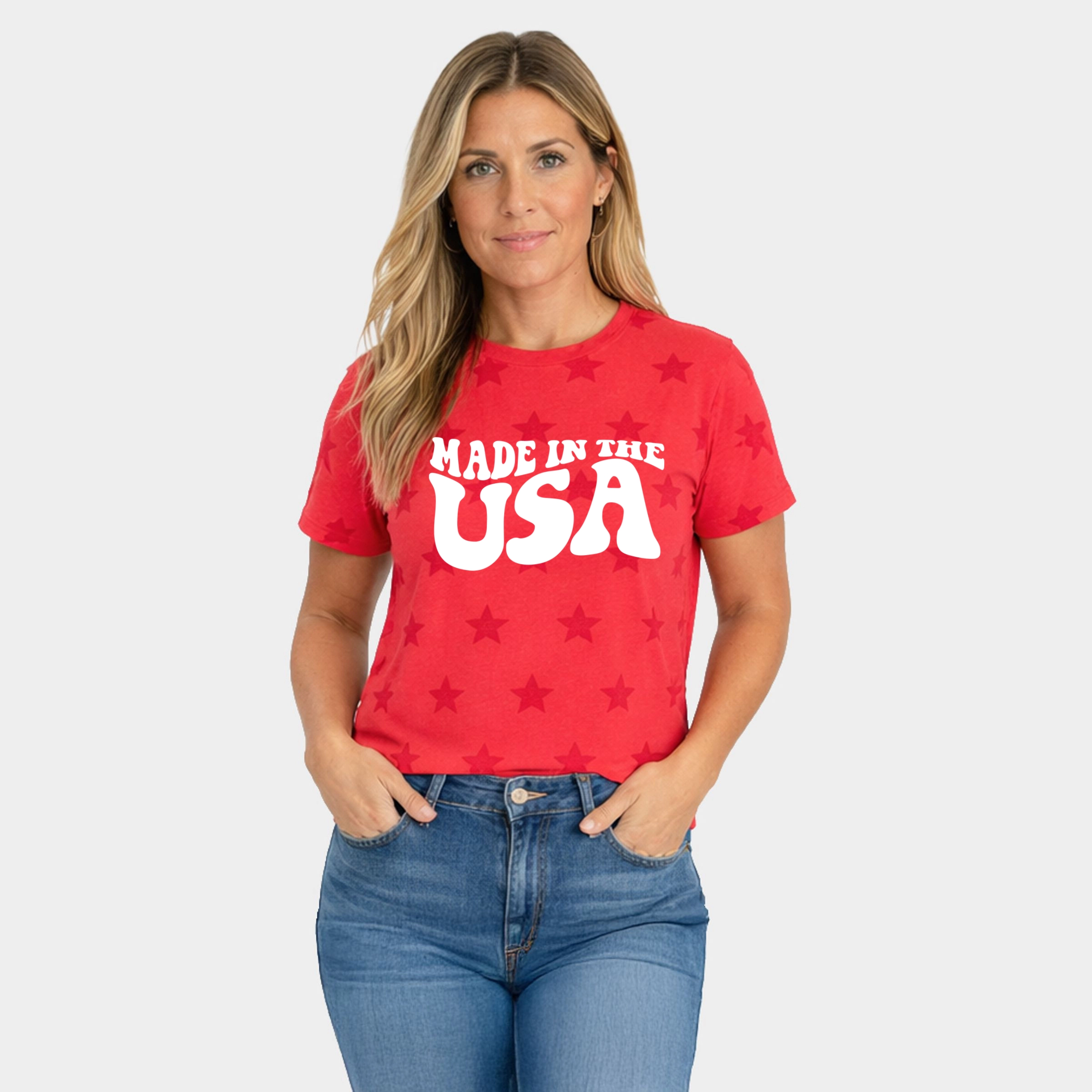 Simply Sage Market - Women's Short Sleeve Star Tee Made USA, Relaxed Unisex Fit