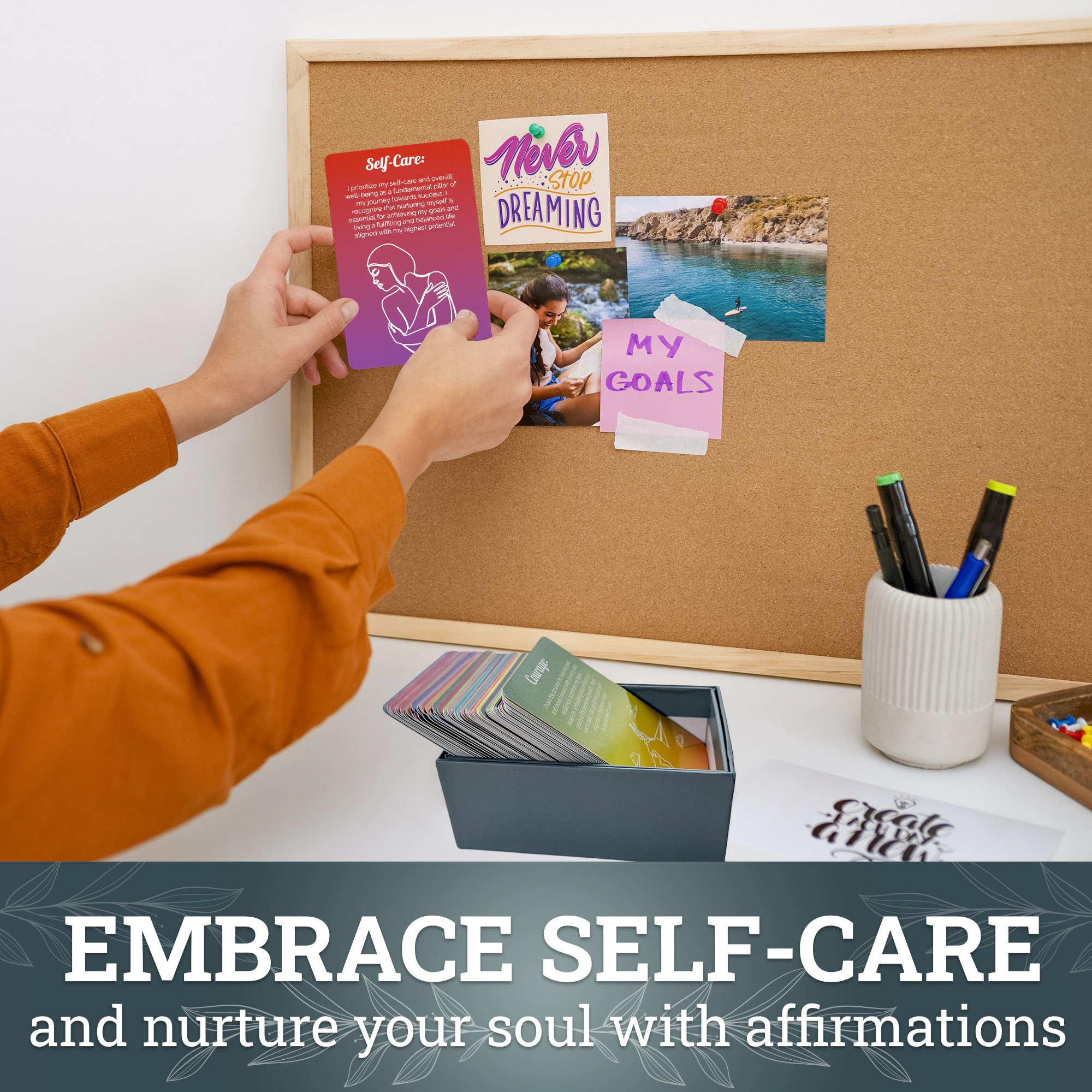 QUOKKA Affirmation, Mindfulness and Meditation Card Set - Self-Reflection, Journaling Emotional Wellness Cards