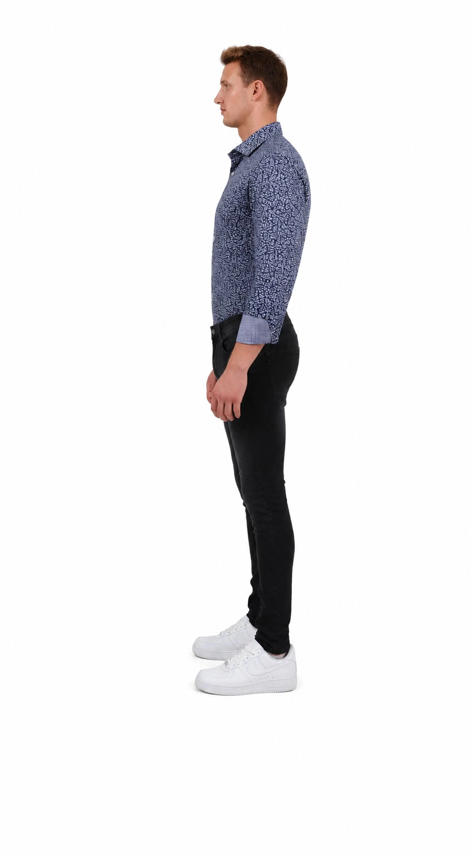Elie Balleh Slim Fit Mens Floral Printed Button-Down Shirt