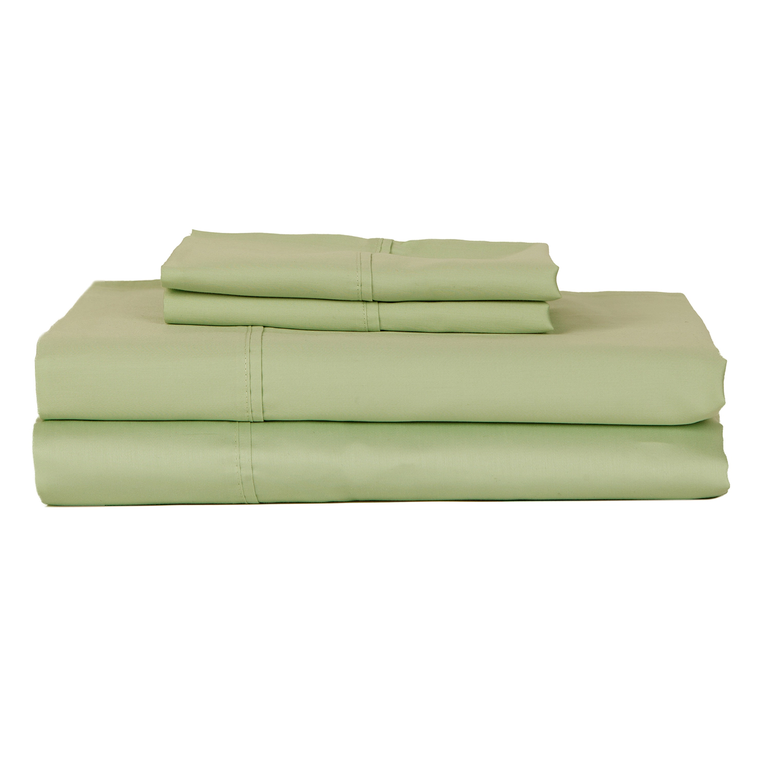 Castle Hill Premium Lightweight 330 Thread Count Cotton Sateen 4 Pieces Sheet Set Queen Celedon
