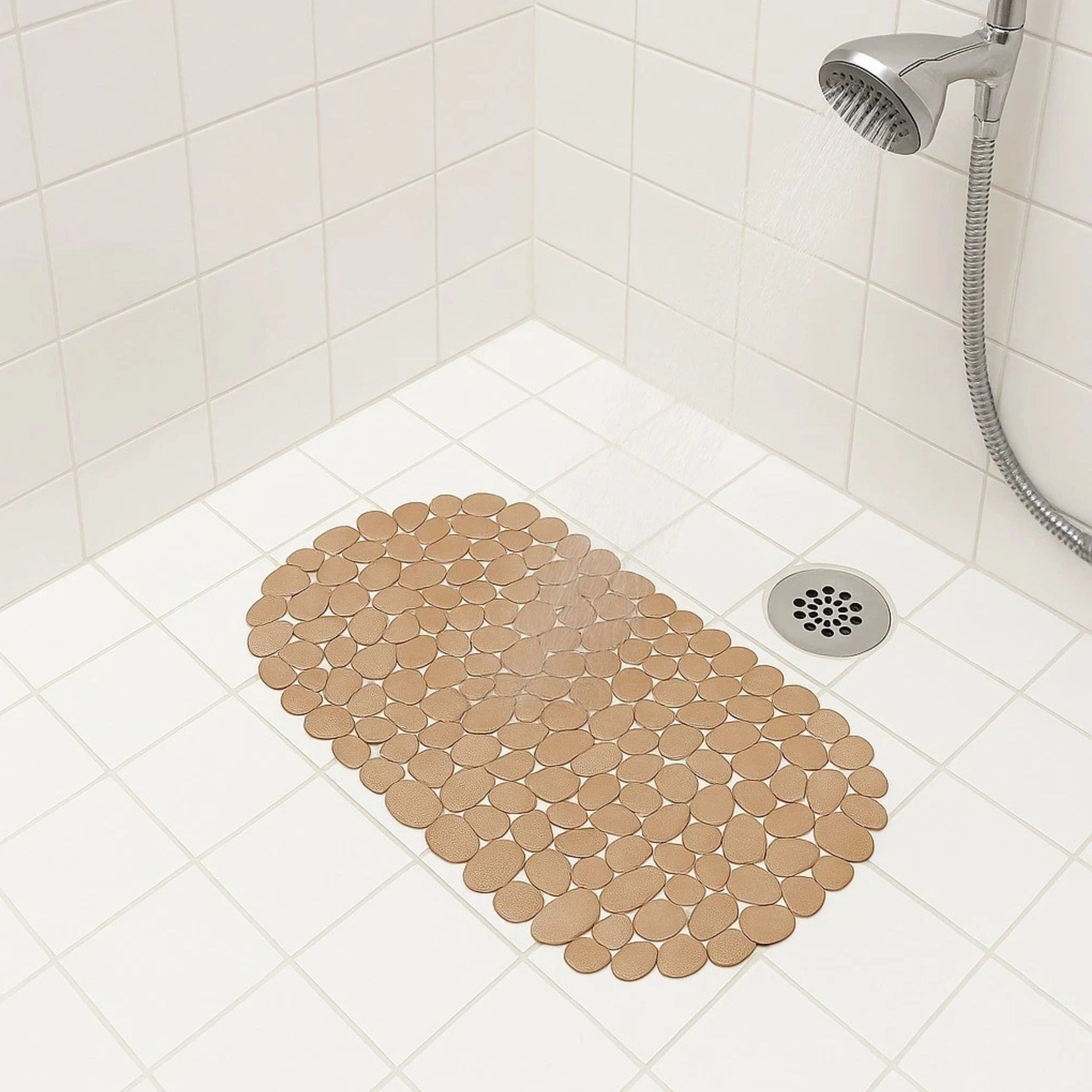 Home Collection Rose Gold Anti-Slip PVC Shower Bath Mat 26.5" x 14"