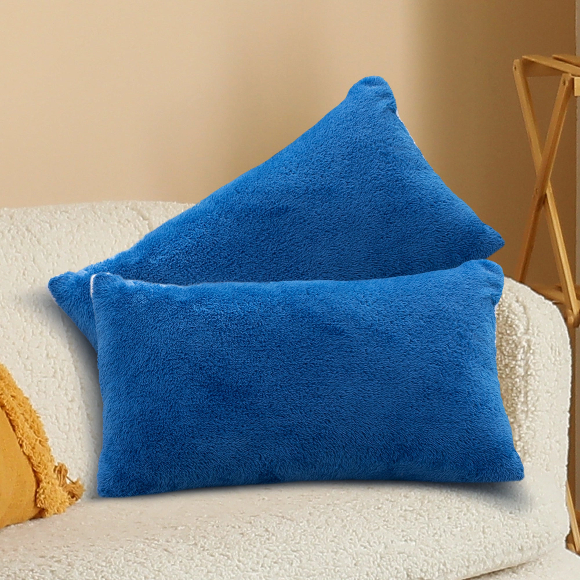 Cheer Collection Microsherpa Velvet Throw Pillow Ultra Soft 12x20 2 Pack