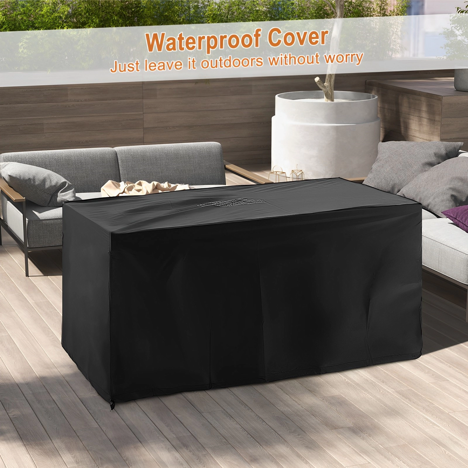 SUGIFT 52-Inch 50,000 BTU Brown Wicker Propane Fire Pit Table with Removable Lid, Wind Guard and Side Shelf