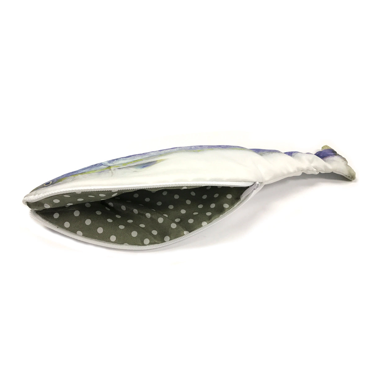 Wrapables Fish-Shaped Zipper Pencil Pouch, Blue Fish