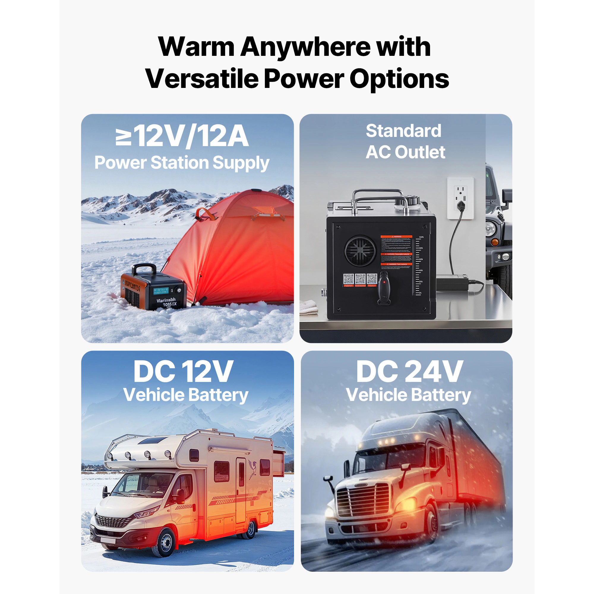 HONGGE Diesel Heater 8KW DC 12V / 24V All One Portable Air with Bluetooth APP Control Remote