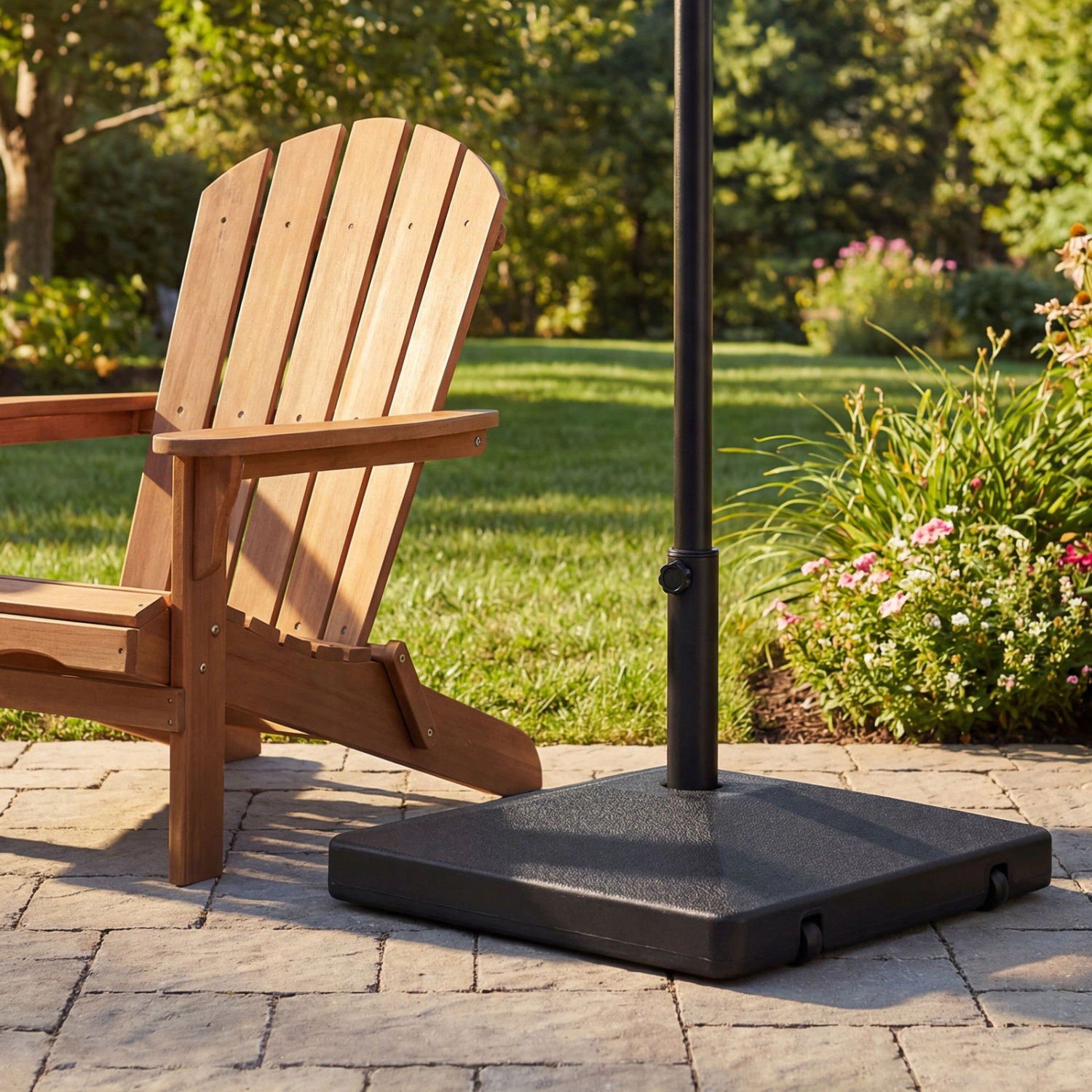 Slickblue Fillable Patio Umbrella Base with Rolling Wheels for Center Pole Market Umbrellas